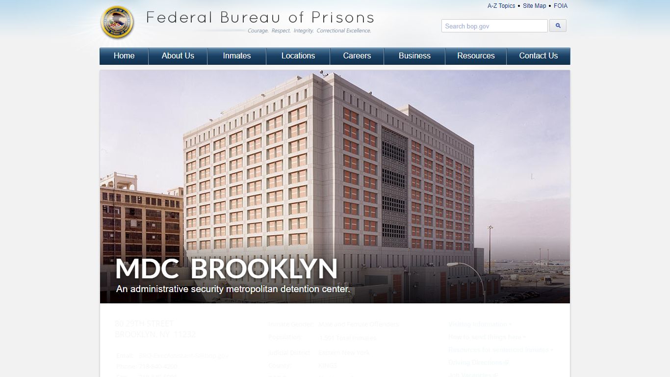 MDC Brooklyn - Federal Bureau of Prisons